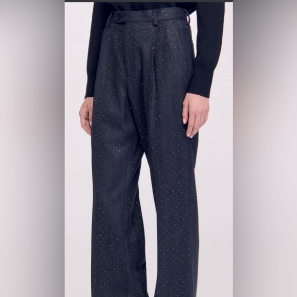 Sandro | Sparkle Striped Trousers Women’s Euro Size 40 - Picture 1 of 9